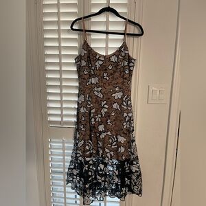 Dress the Population black white lace midi dress size Large